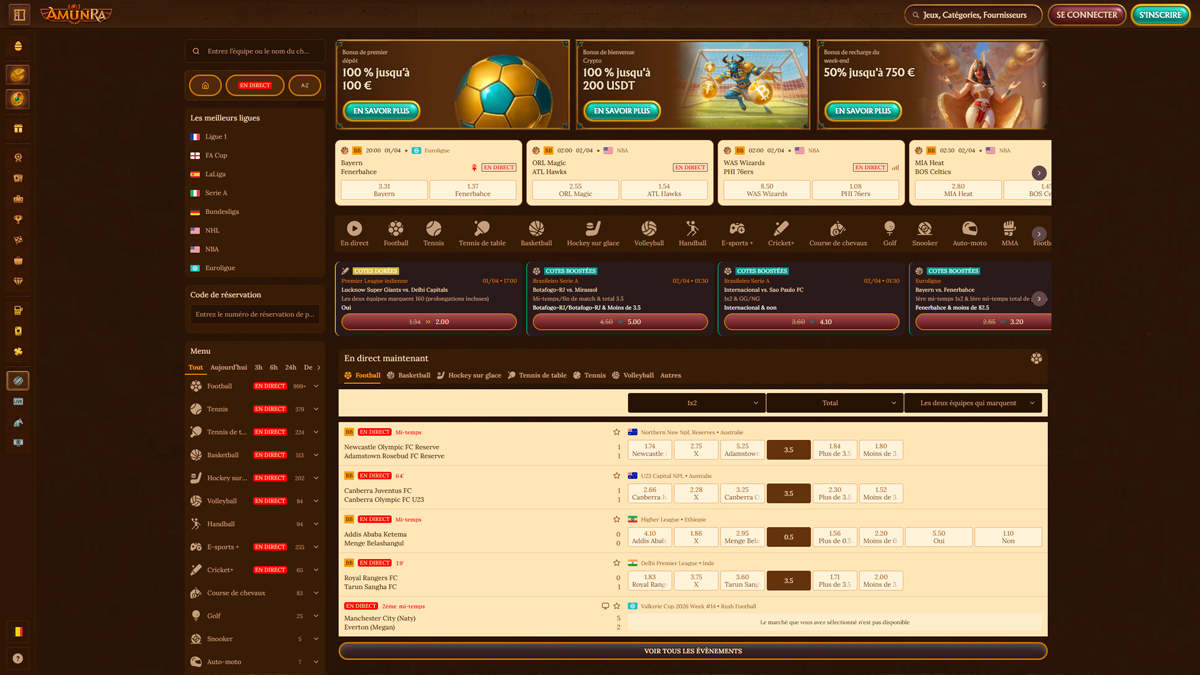 Cá cược thể thao AmunRa Casino