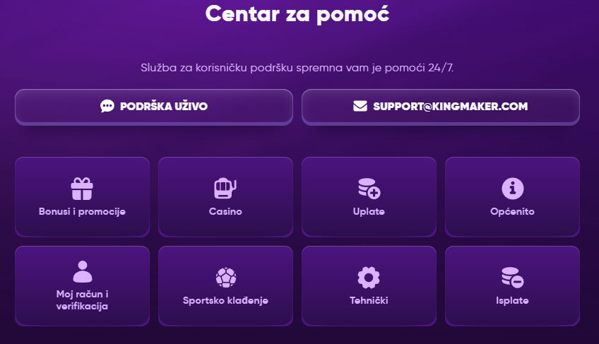 Kingmaker Casino Hỗ trợ Việt Nam
