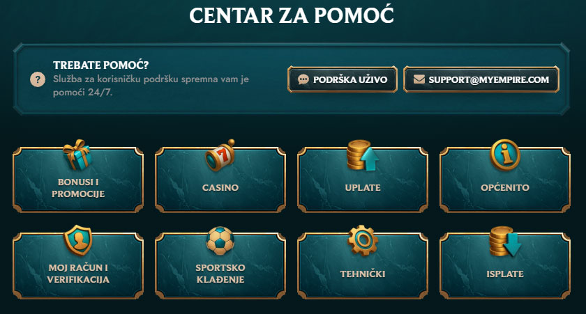 MyEmpire Casino Trung tâm hỗ trợ Việt Nam