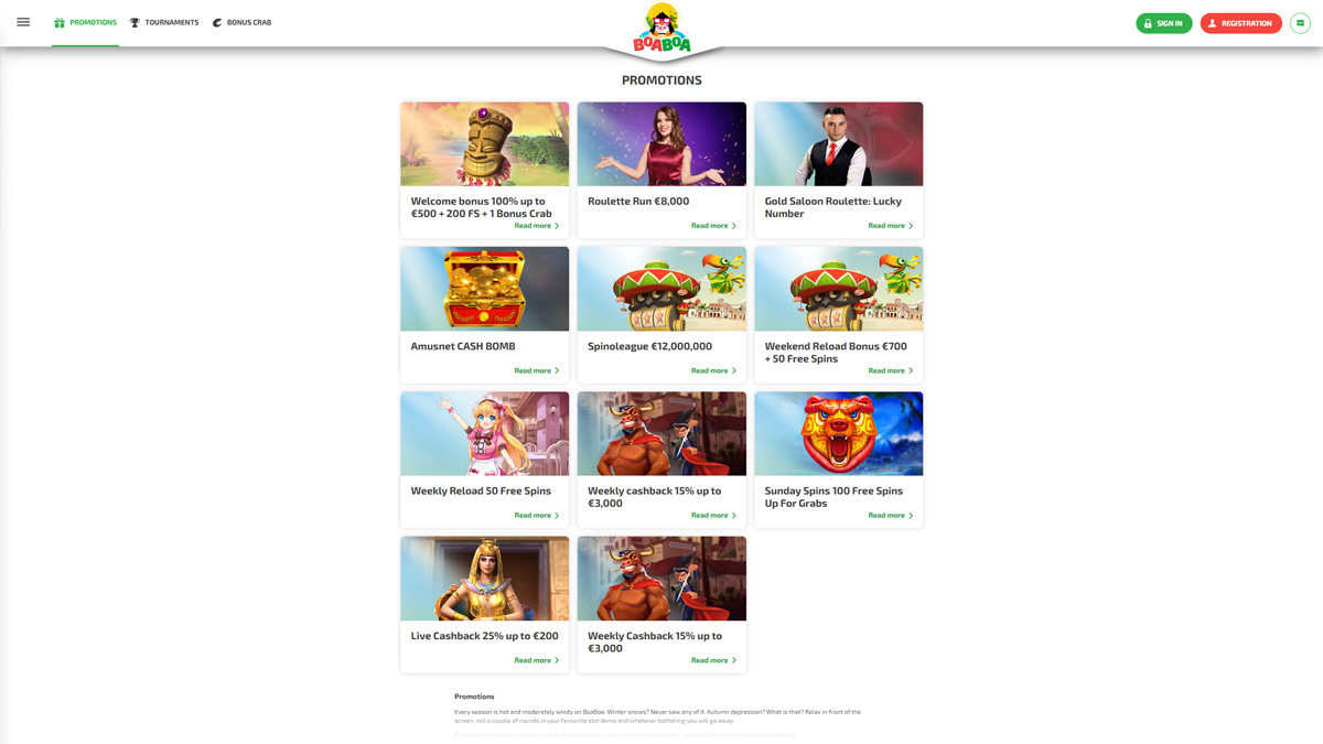 BoaBoa Casino bonus