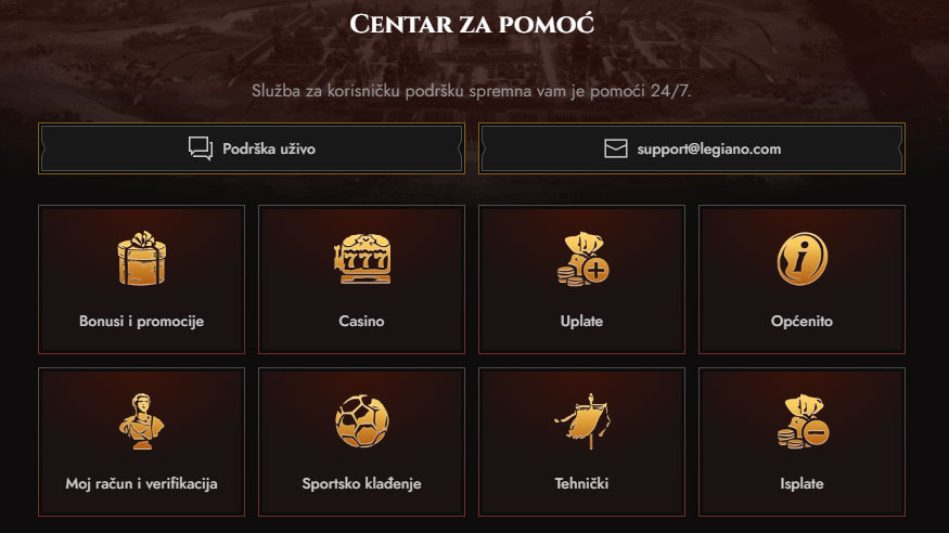 Trung tâm hỗ trợ Legiano Casino Việt Nam