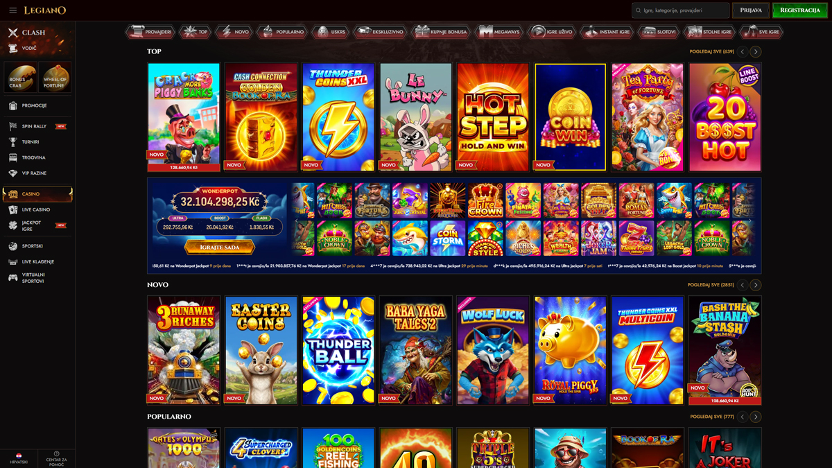 Thư viện trò chơi Legiano Casino