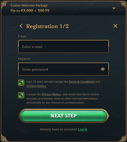 Talismania-Casino-Register