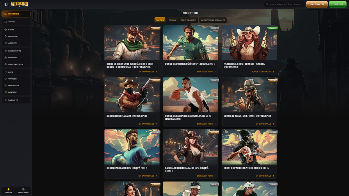 WildSino Casino bonus